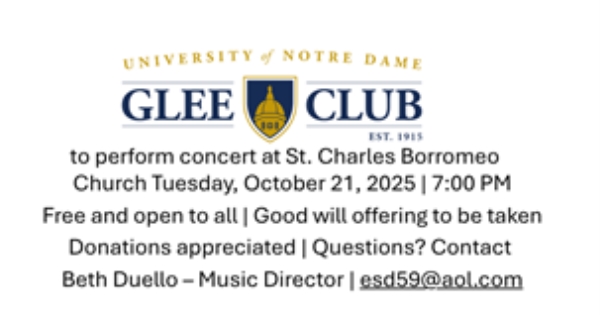 Welcome the University of Notre Dame Glee Club